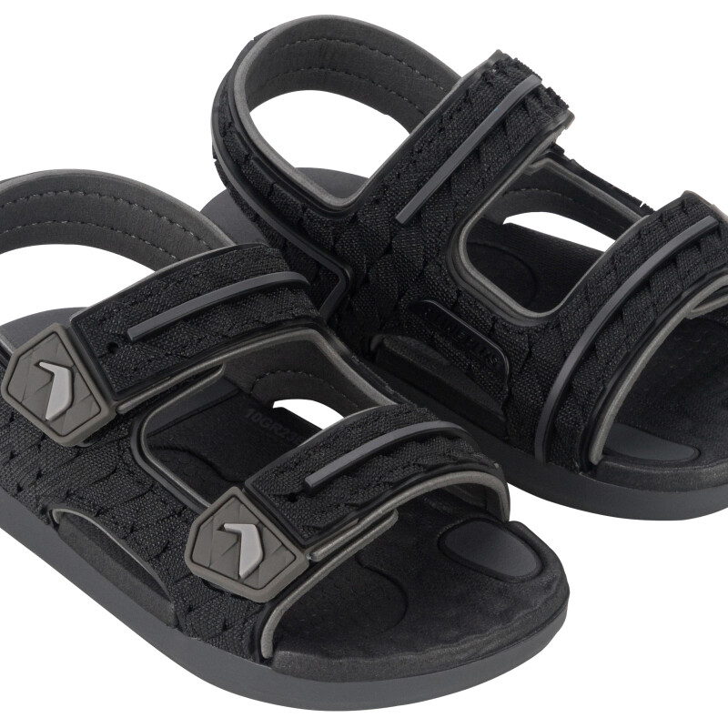 Sandalias Infantiles Rider Line Plus Kids Gris Oscuro - Negro