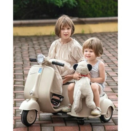 Moto a batería Vespa para niños con sidecar Moto a batería Vespa para niños con sidecar