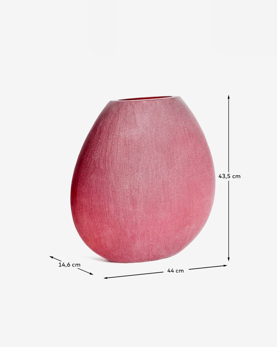 Jarrón Rovena de vidrio burdeos 43,5 cm
