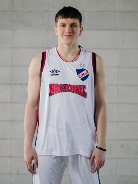 CAMISETA BASKET COPA BCLA 2025 Nacional Hombre Skuba, Blanco, Azul Marino