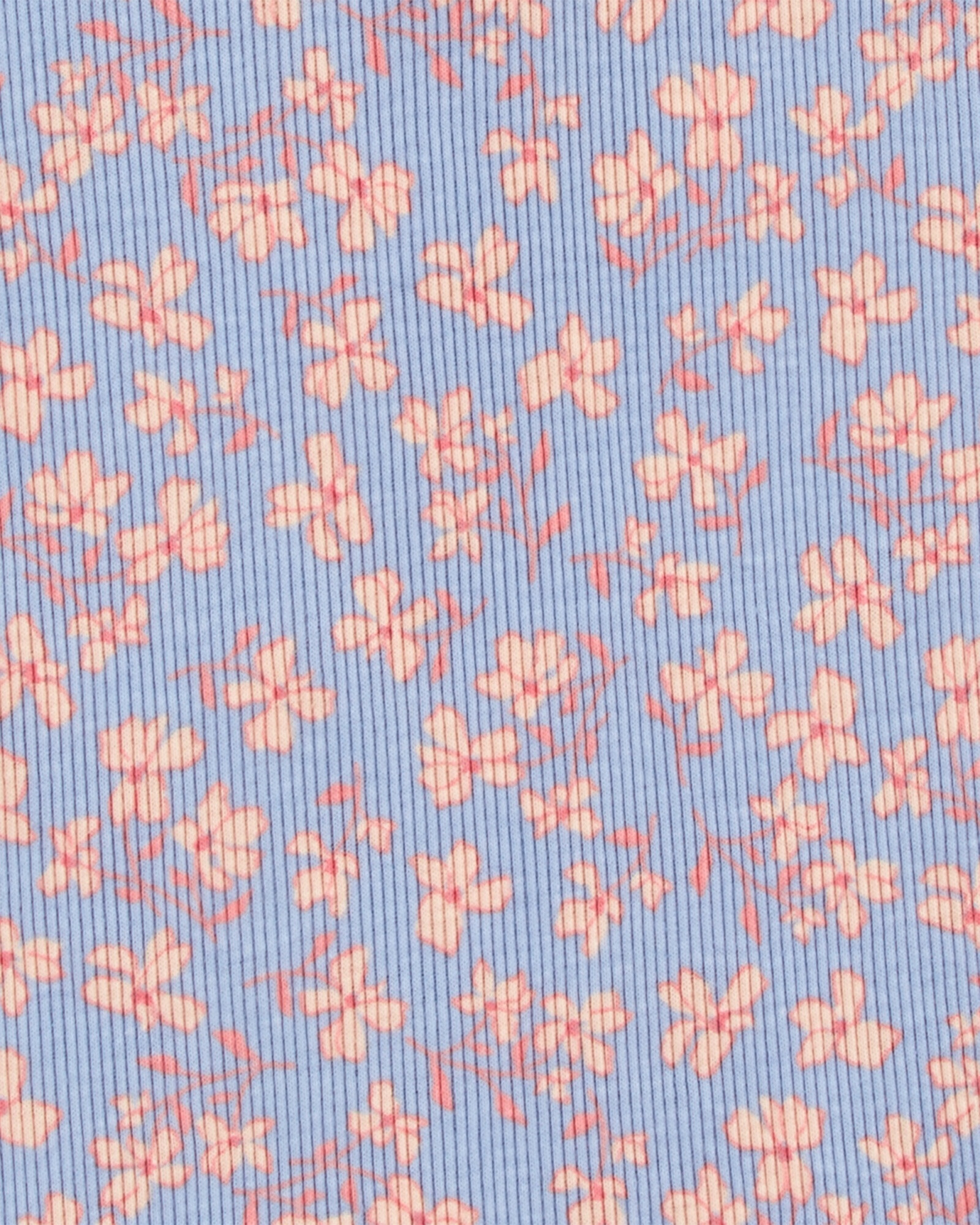 Remera de algodón manga corta con botones diseño floral Sin color
