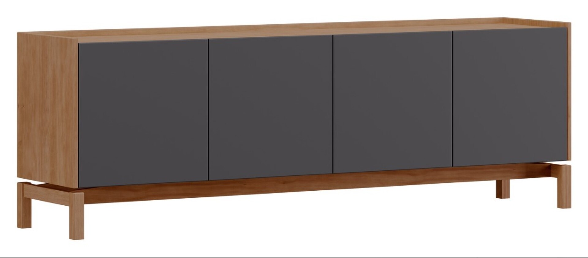 Rack Estante Barcelona – 2 Puertas y 2 Cajones Color Tauari / Concret 