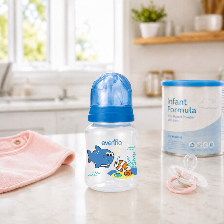 Mamadera Evenflo Acuario Bebés 0-3M 120Ml Tetina Flujo Lento Azul