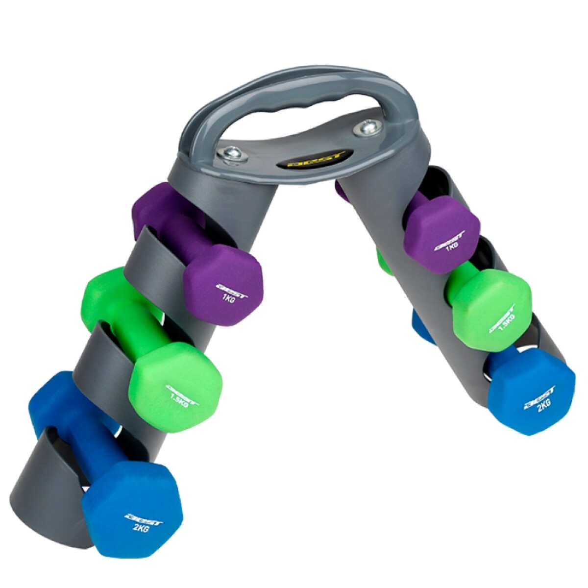 Pesa Para Aerobic Forrada Pvc Set Best 9kg (6 Unidades) 