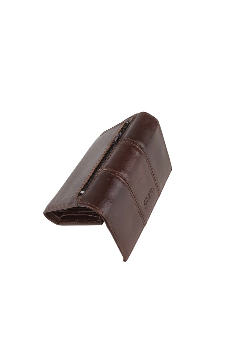 Billetera corta en cuero con visor Billetera corta en cuero con visor
