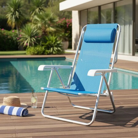 SILLA RECLIBABLE ALUMINIO 8 POSICIONES MOR SILLA RECLIBABLE ALUMINIO 8 POSICIONES MOR