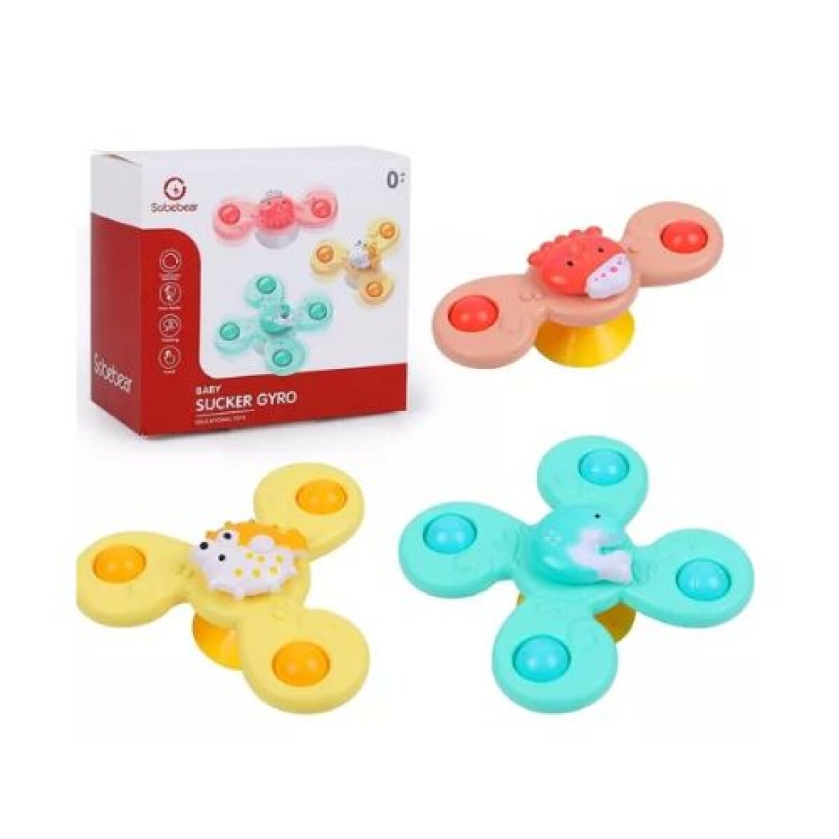 SET DE 3 GIRATORIOS DIDACTICOS CON VENTOSA - Set De 3 Giratorios Didacticos Con Ventosa 