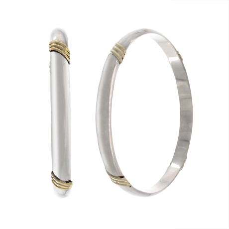 Esclava de plata 925 y double en oro 18 ktes. Esclava de plata 925 y double en oro 18 ktes.