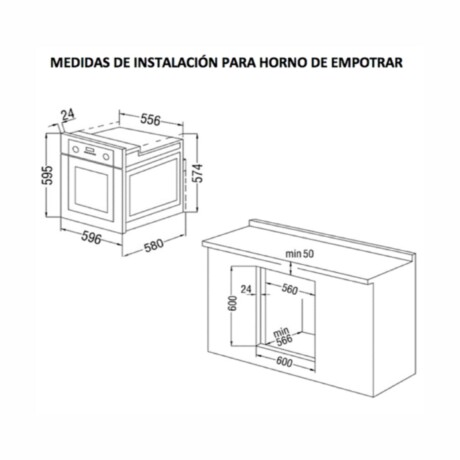 Horno de empotrar James Modelo HEE-INOX G2 Horno de empotrar James Modelo HEE-INOX G2
