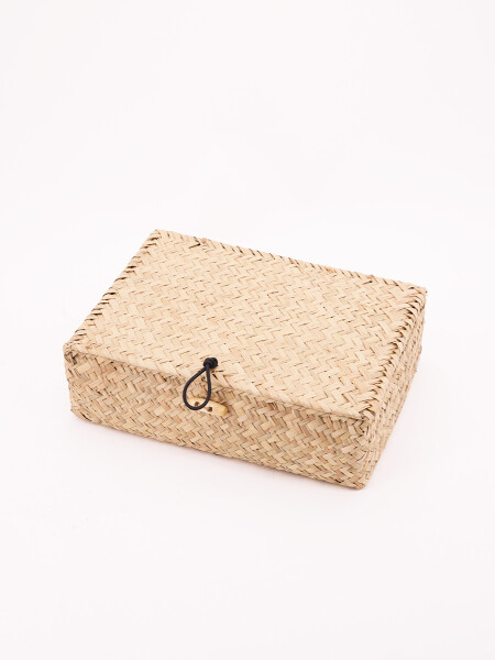 CAJA TEJIDA CON TAPA NATURAL