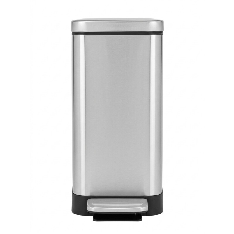 BASURERO METAL PLATA C/PEDAL 10L Unica