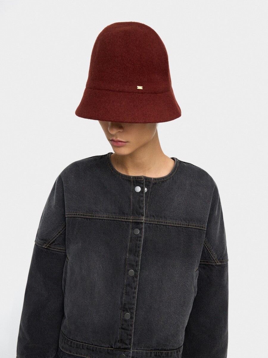 Sombrero Bucket De Lana canela