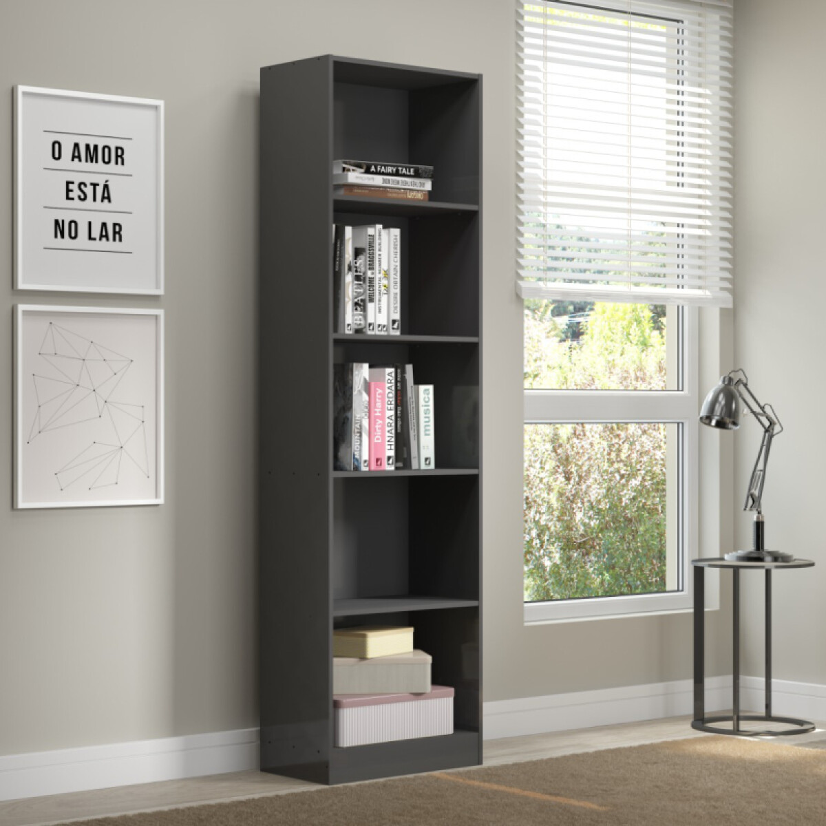 ¡PREVENTA! - ESTANTERÍA BIBLIOTECA MULTIUSOS con 4 Estantes 47,9 x 170 x 27,5 cm - Negro 