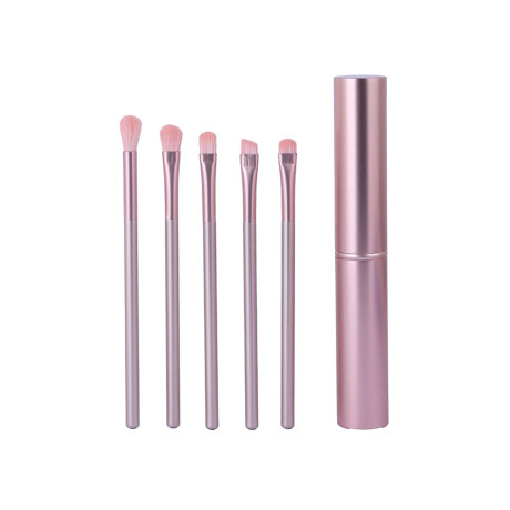 Brocha para ojos con estuche 5pcs rosa