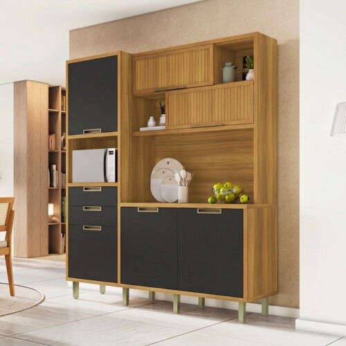 Mueble de Cocina Modular IMPERATRIZ Marron/Gris Oscuro
