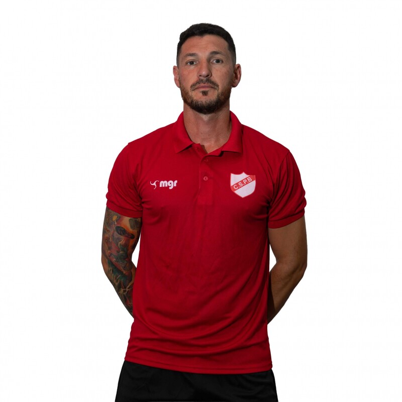 CAMISETA TIPO POLO PIEDRAS BLANCAS ROJA CAMISETA TIPO POLO PIEDRAS BLANCAS ROJA