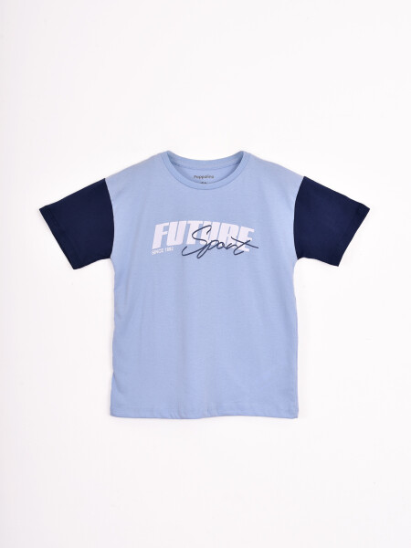 REMERA BLOCK OVERSIZED CELESTE