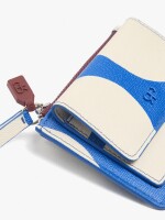Tarjetero Estampado Con Textura azul
