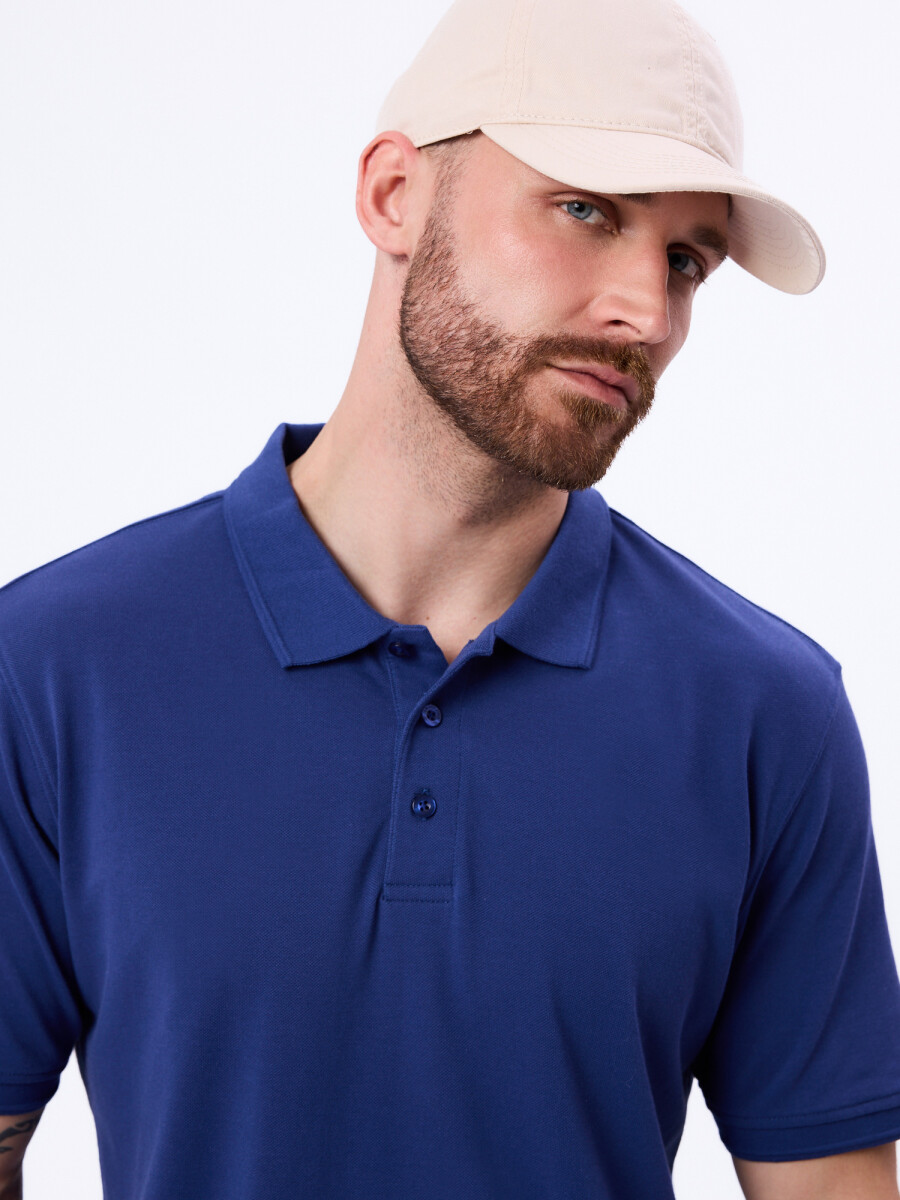 Remera m/c lisa pique - azul 