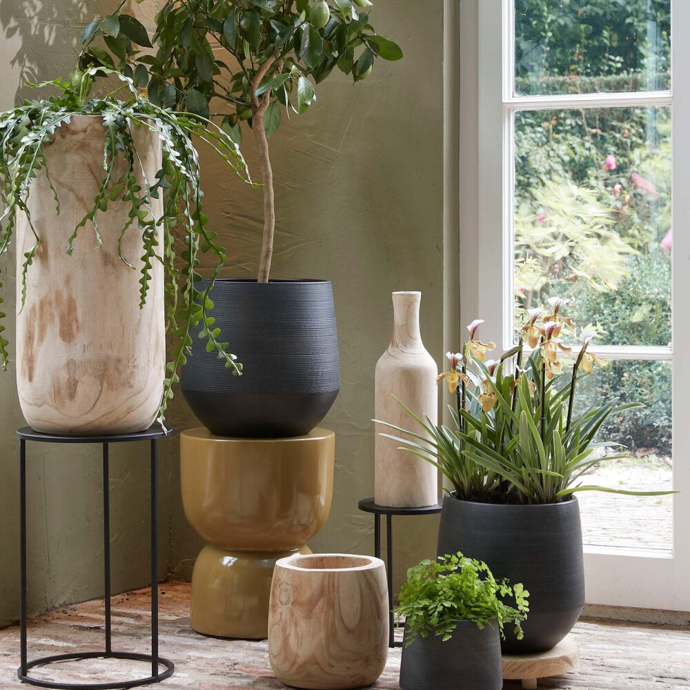 MACETA MADERA NATURAL-BEIGE PIA