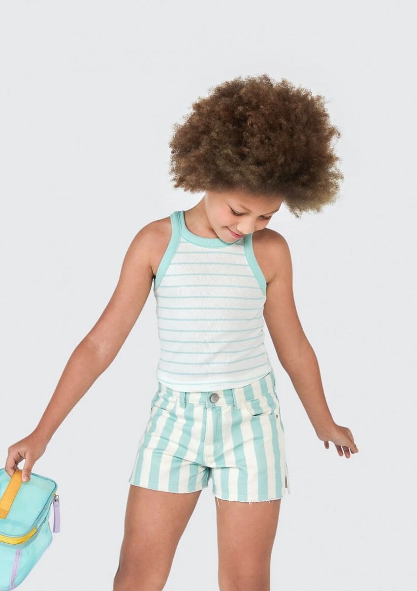 MUSCULOSA INFANTIL A RAYAS - VERDE 