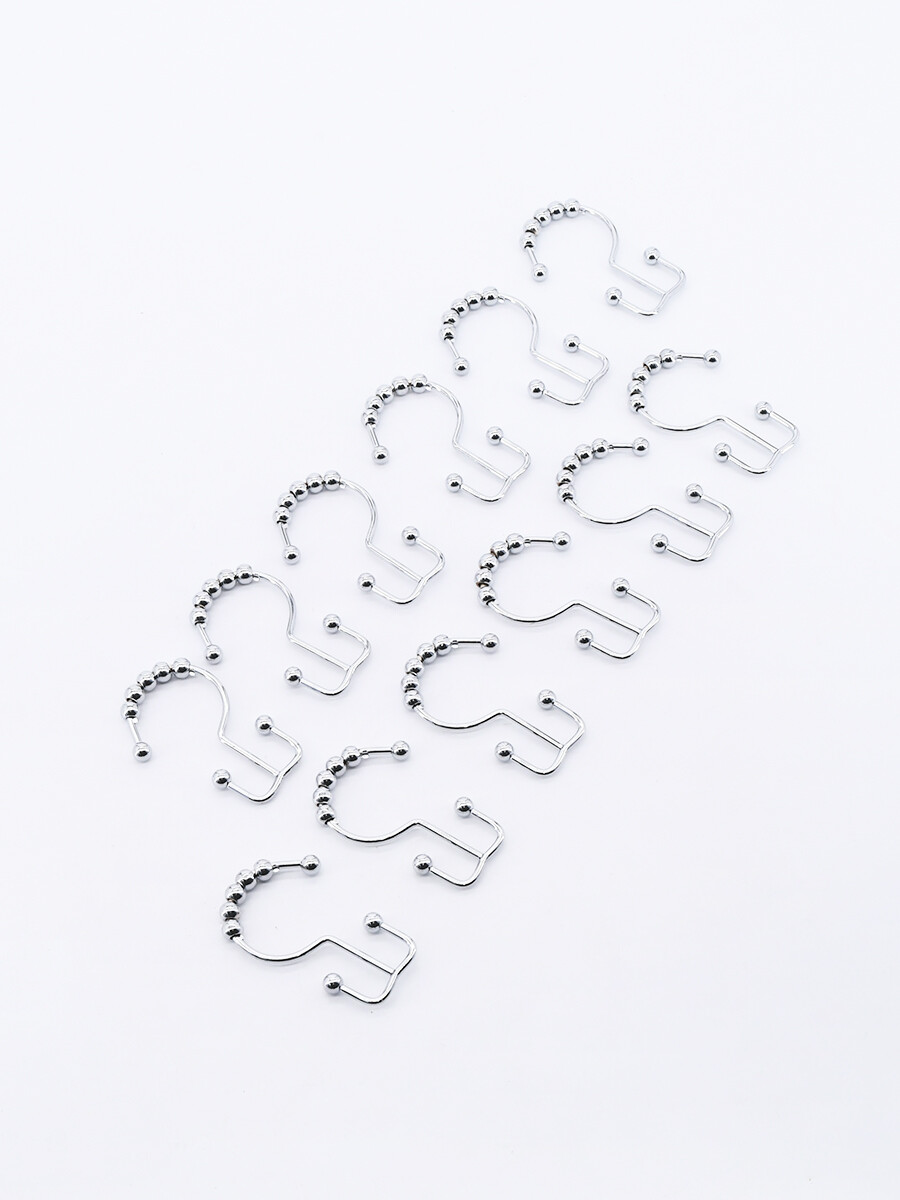 SET DE GANCHOS CORTINA DOBLES - PLATEADO 