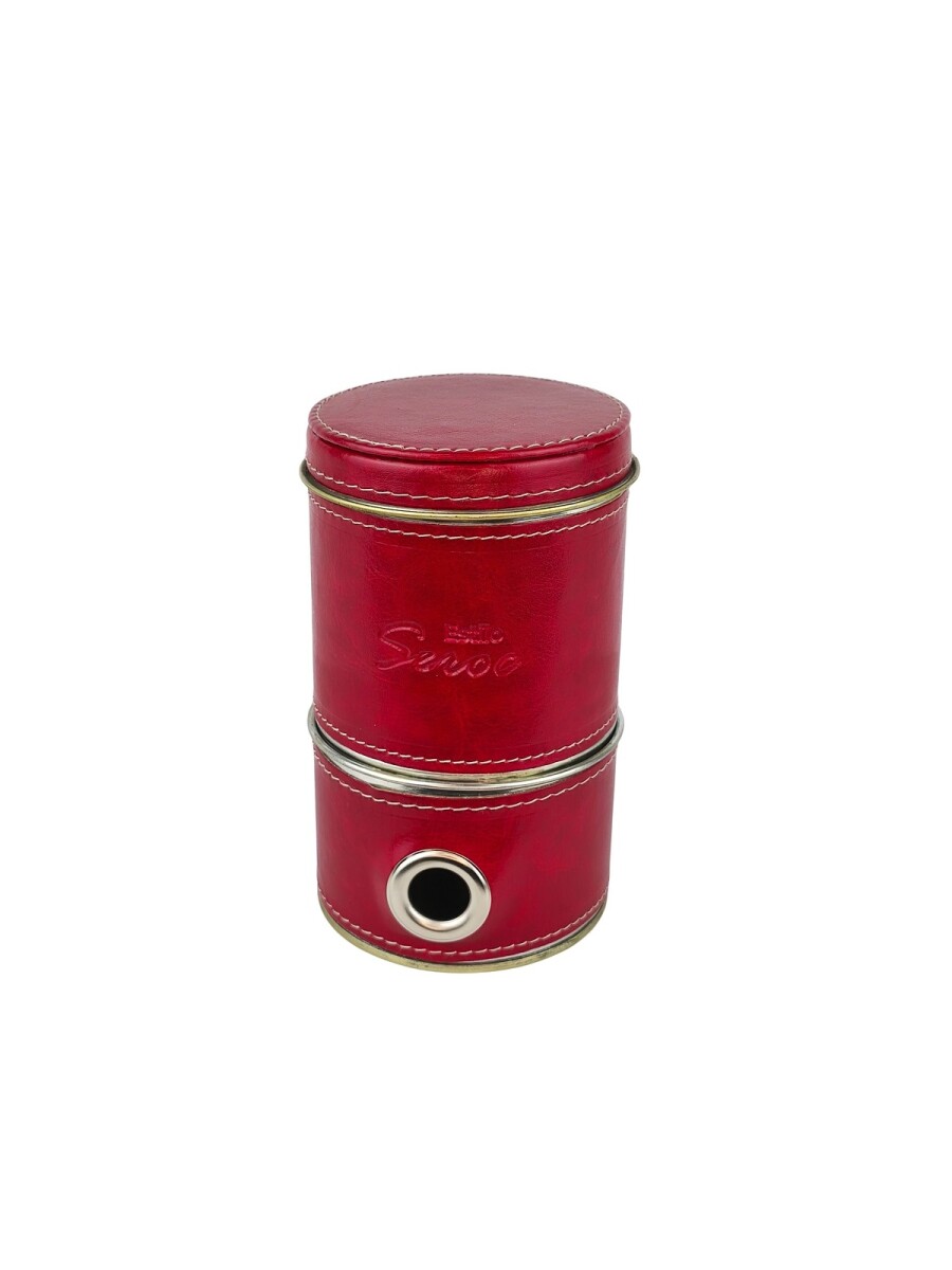 Yerbera forrada con dispensador - Rojo 