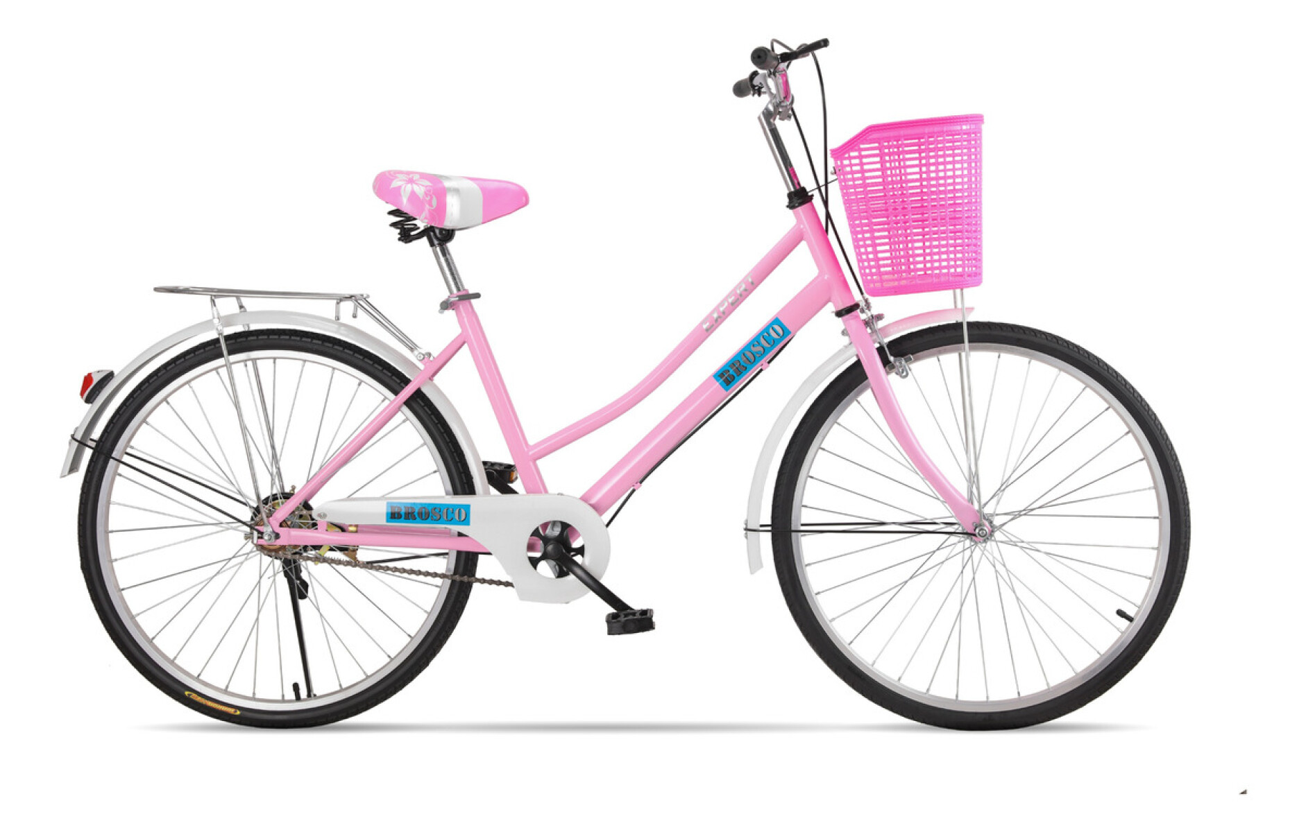 Bicicleta Playera Paseo Dama Rodado 26 + Bolso + Parrilla - Rosa 