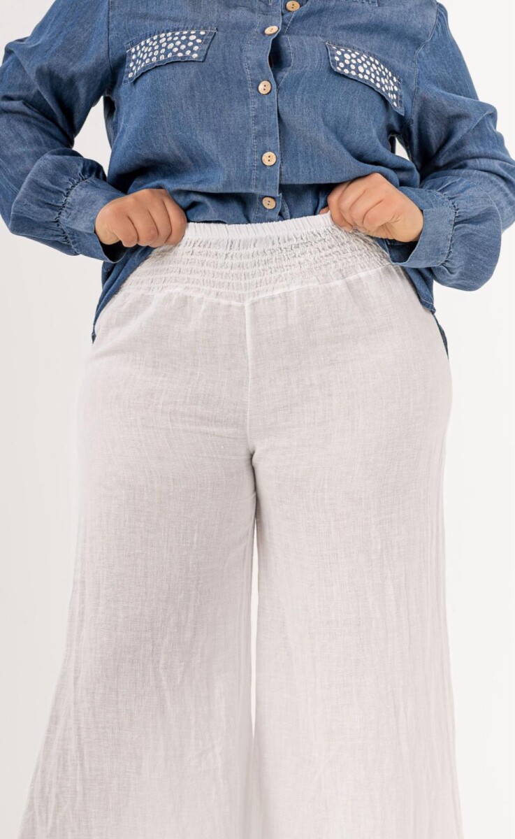 Palazo de faja ancha 100% lino - Verde 