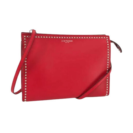 Cartera de cuero con tachas, ELLE WITH Rojo