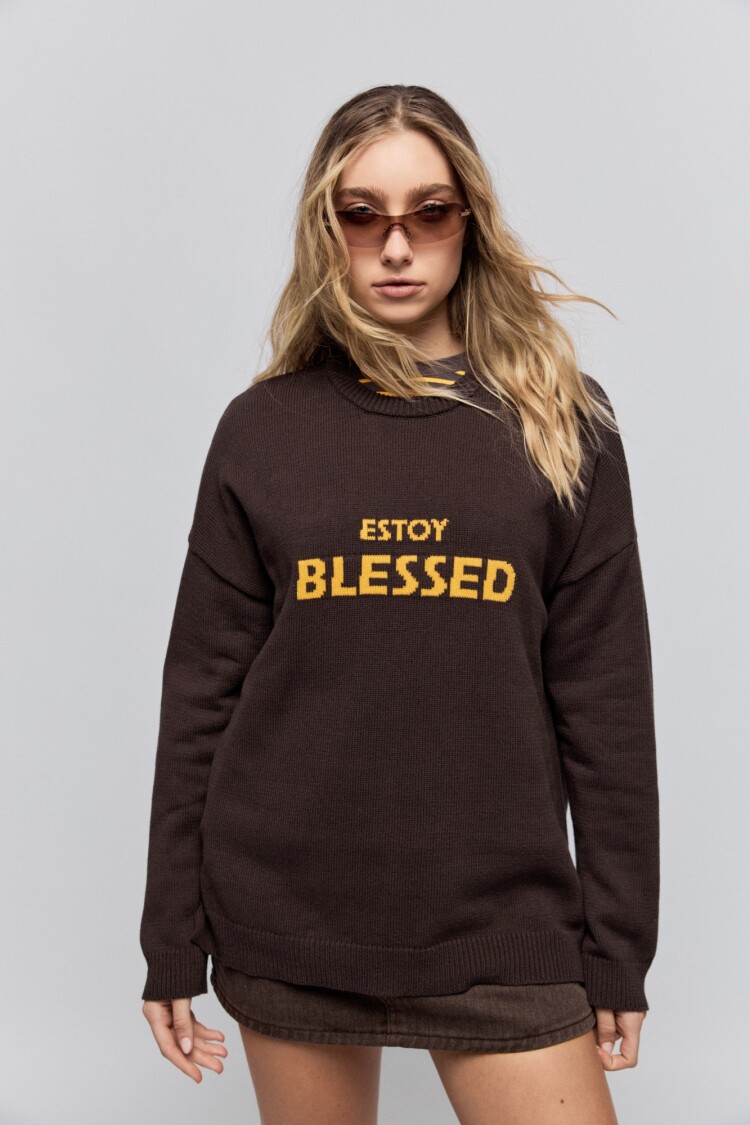 SWEATER BLESSED Chocolate