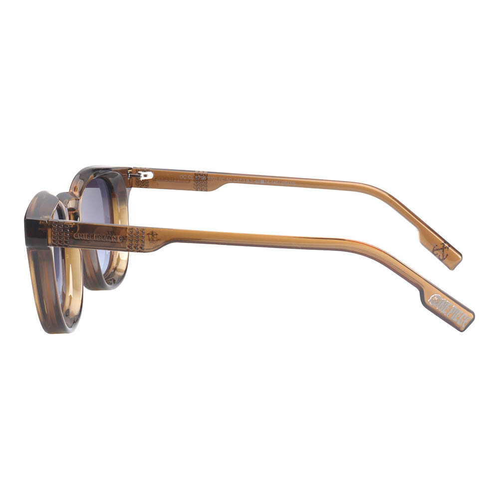 Lentes De Sol One Piece Cuadrado De Acetato Degradado Azul/Caramelo
