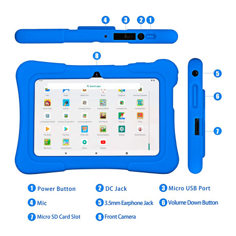 Benton - Tablet Pritom K7 Kids - 7" Multitáctil. Quad Core. Android 10. Ram 1GB / Rom 16GB. 2MP+0,3M 001