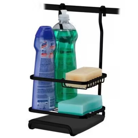 PORTA DETERGENTE, JABÓN Y ESPONJA NEGRO MATE Porta Detergente, Jabón Y Esponja Negro Mate