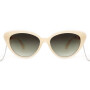 Lentes De Sol Bambu E Madeira Cat - Unisex Gradiente Verde/Blanco