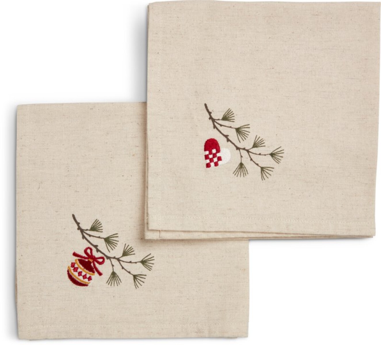 Servilleta tela navideña NELLIKE 40x40cm natural 2 u/pack 