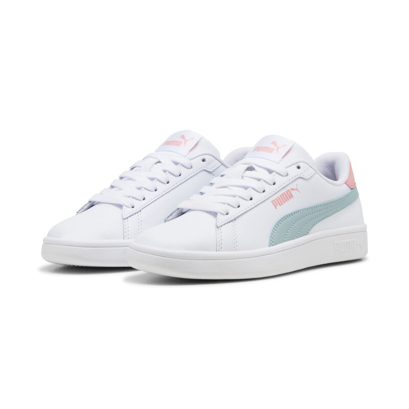 Championes Puma Smash 3.0 L de Mujer - 392031 19 Blanco-verde Agua