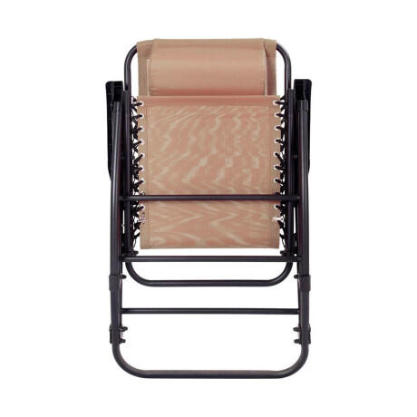 Silla Reposera Mecedora Plegable Con Almohadilla Beige