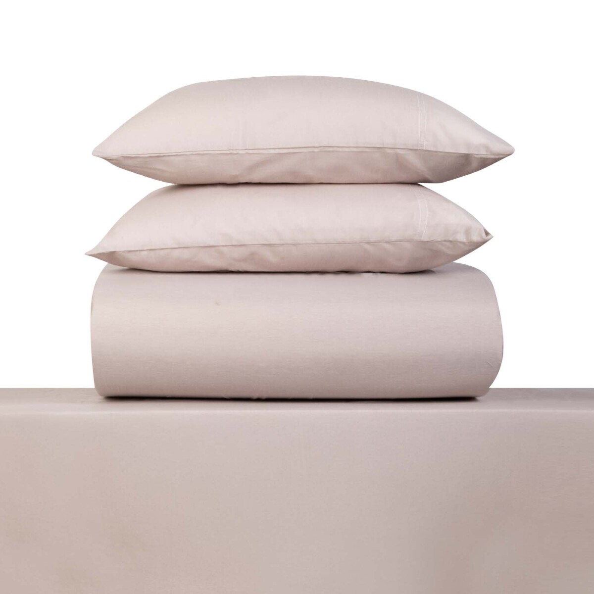 JUEGO SÁBANAS - KING ALGODON-Y-POLIESTER NATURAL-BEIGE CHAMBRAY BEIGE 