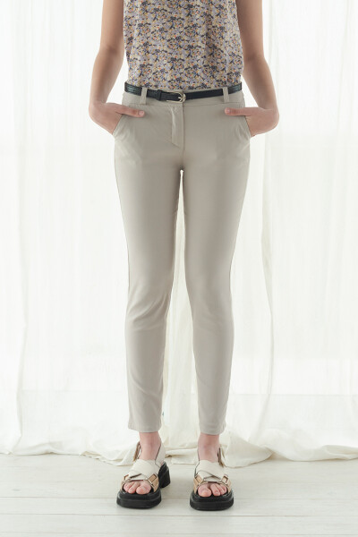 Pantalon Chino Liso Beige