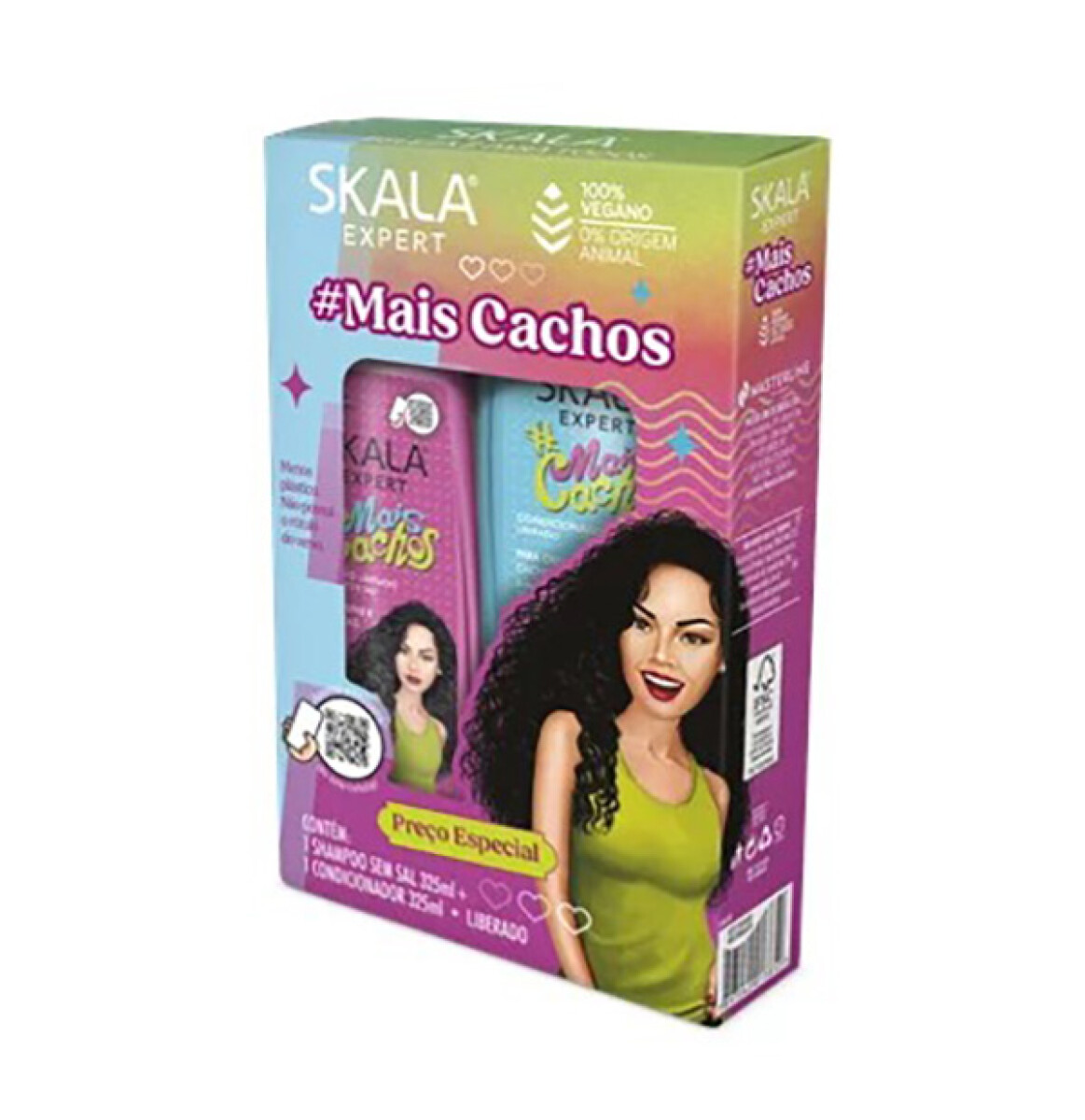 Pack Skala 100% Vegano Shampoo 325 ml + Aco 325 ml - Mais Cachos 