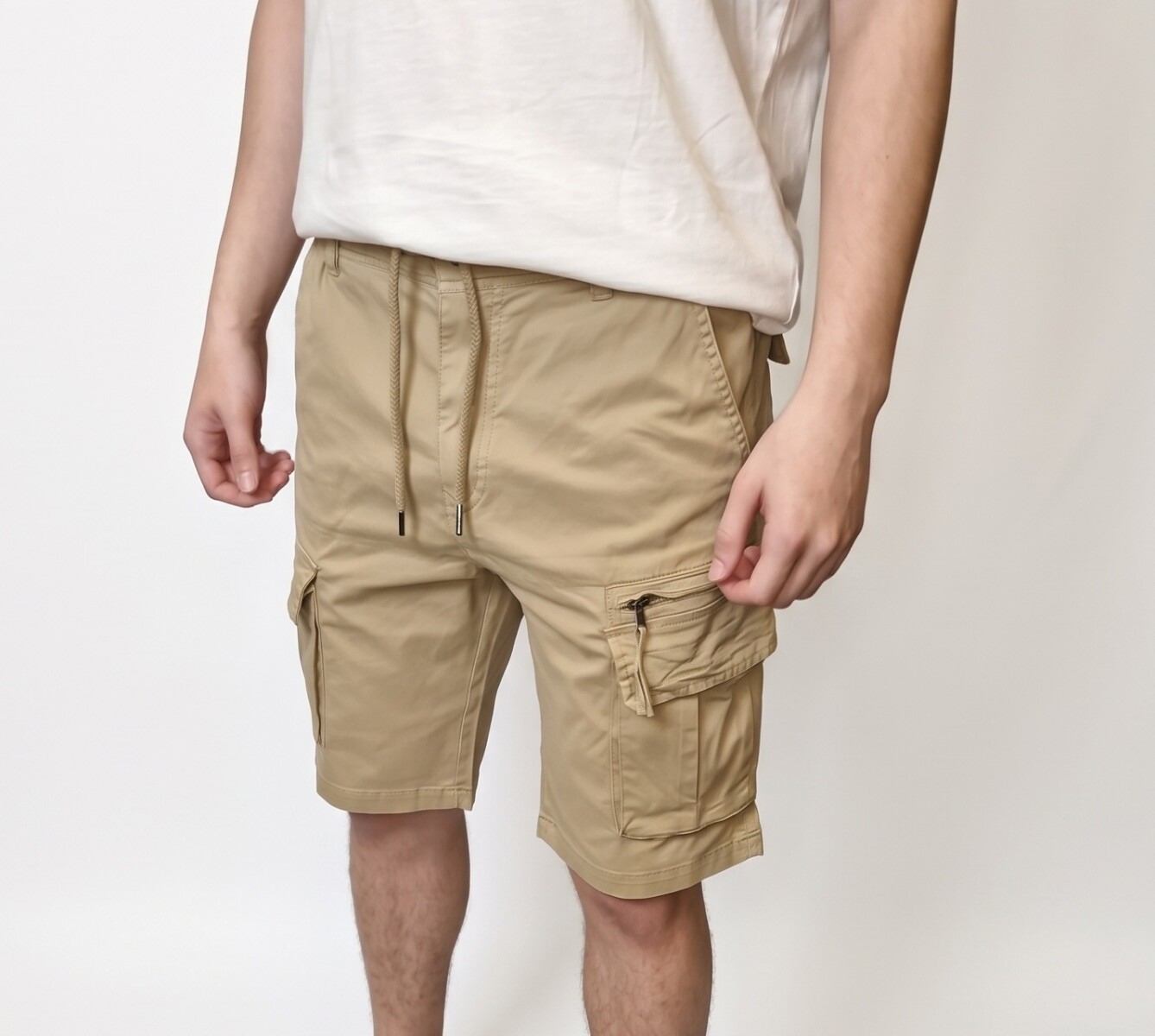 Bermuda Zip Cargo - Beige 