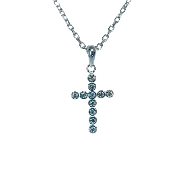 CRUZ DE PLATA CON CIRCONIAS L1kc1349