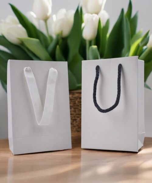 Bolsa cartulina 10x05x15 cm BLANCO