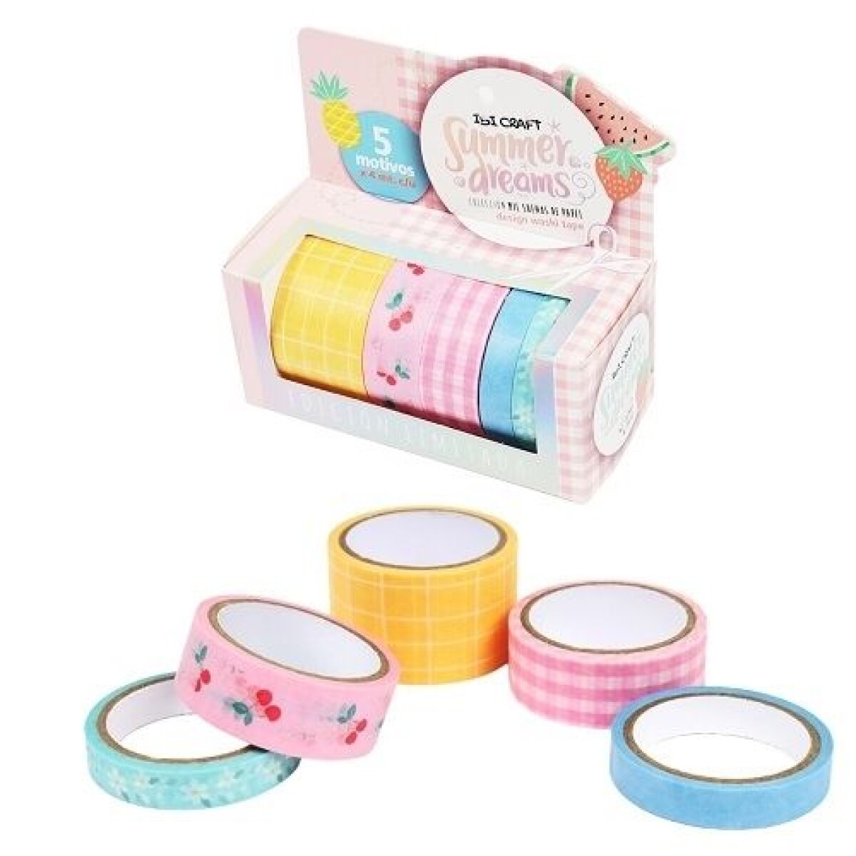 Cinta adhesiva Ibi Craft pack x5 summer dreams - Cinta Adhesiva Ibi Craft Pack X5 Summer Dreams 