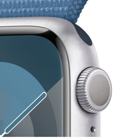 Apple Watch Series 9 GPS 41mm Silver Alum Case with STORM Blue Sport BAND M/ L Apple Watch Series 9 GPS 41mm Silver Alum Case with STORM Blue Sport BAND M/ L