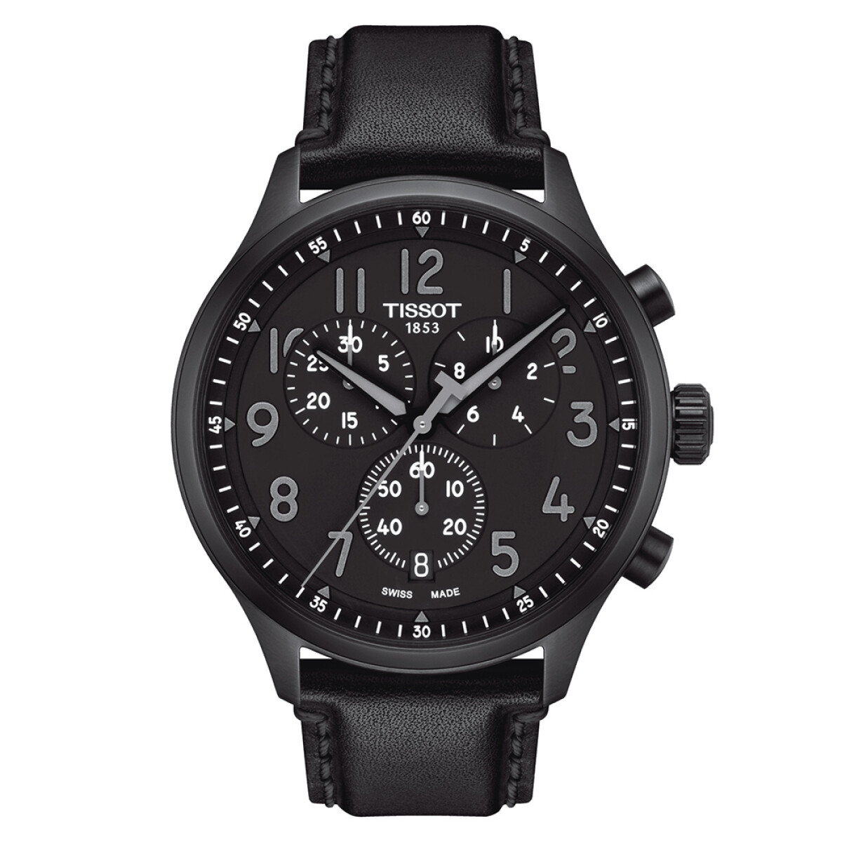 Reloj Tissot CHRONO XL VINTAGE en acero recubierto en PVD negro, correa negra y esfera negra 