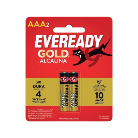 PILA ALCALINA EVEREADY GOLD AAA BLISTER X 2 UNIDADES PILA ALCALINA EVEREADY GOLD AAA BLISTER X 2 UNIDADES