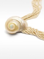 Collar Multihileras Con Concha blanco
