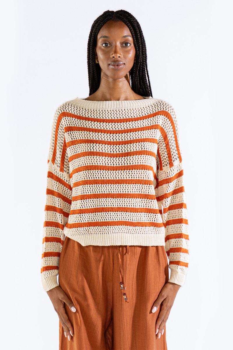 MILA STRIPED SWEATER Cream
